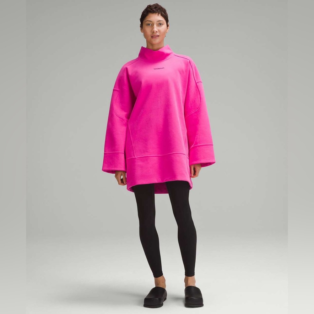 Lululemon Heavyweight‎ Fleece Mock-Neck Sweatshirt Size Small Oversized